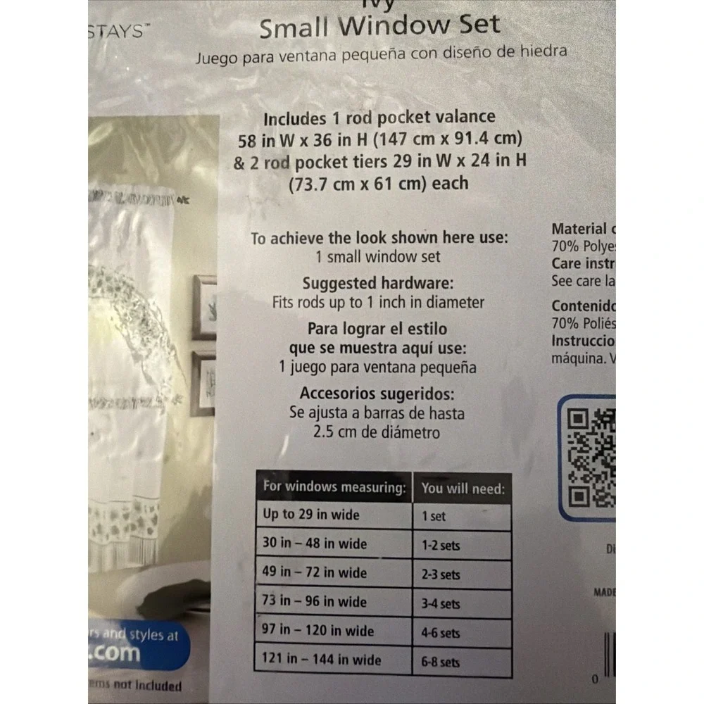 Mainstays Window Curtains Cottage Ivy Tier And Swag Set 56